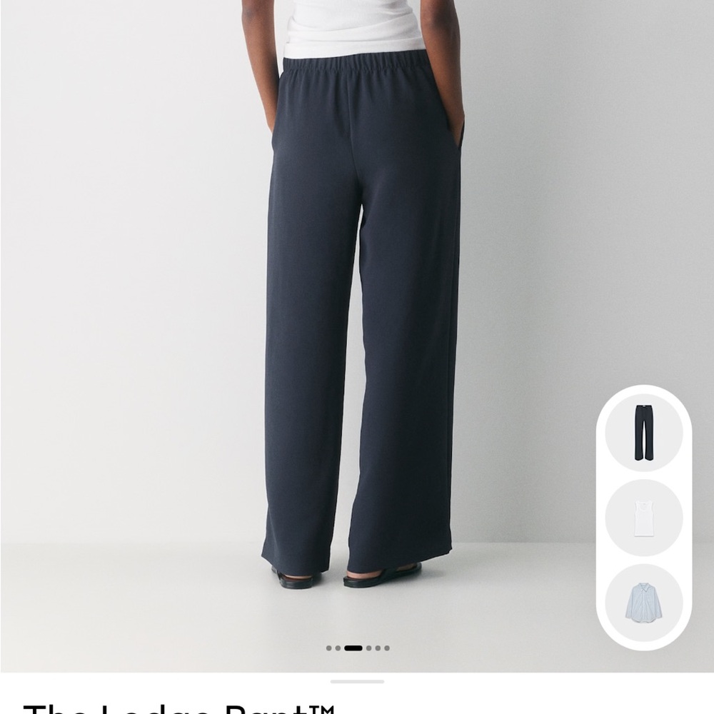 New with Tags Lodge pant Aritzia Wide-Leg Elastic Waist Pants in Navy Medium